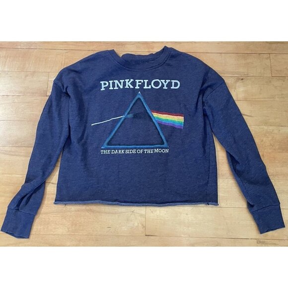 Pink Floyd Crop Top Womens Medium Long Sleeve Band Graphic Sweatshirt pullover - Picture 1 of 5